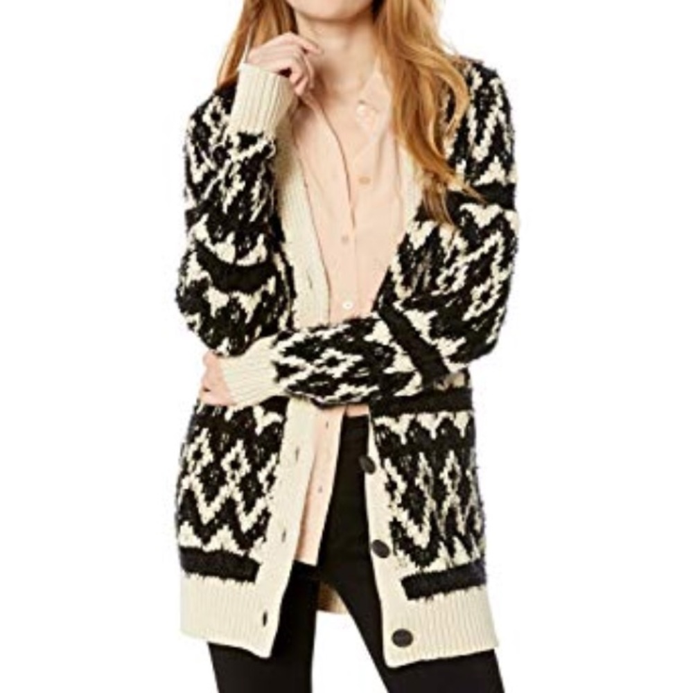 NWT Lucky Brand Fair Isle Cardigan Sweater - Picture 2 of 7